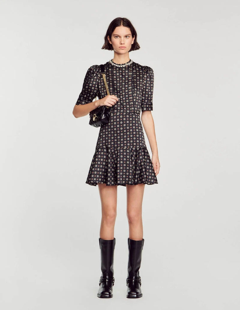 Sandro | Vestido corto con estampado de estrellas para mujer.