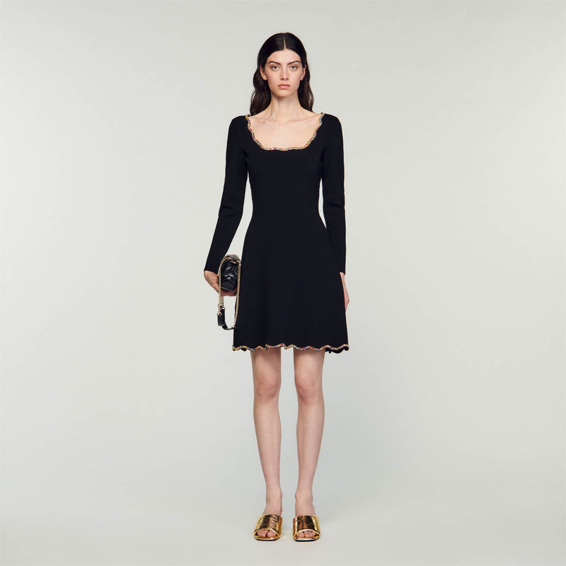 Sandro | Vestido corto de terciopelo para mujer.