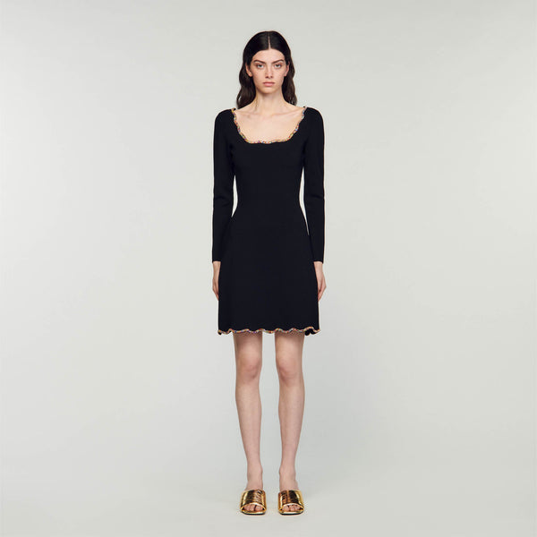 Sandro | Vestido corto de terciopelo para mujer.