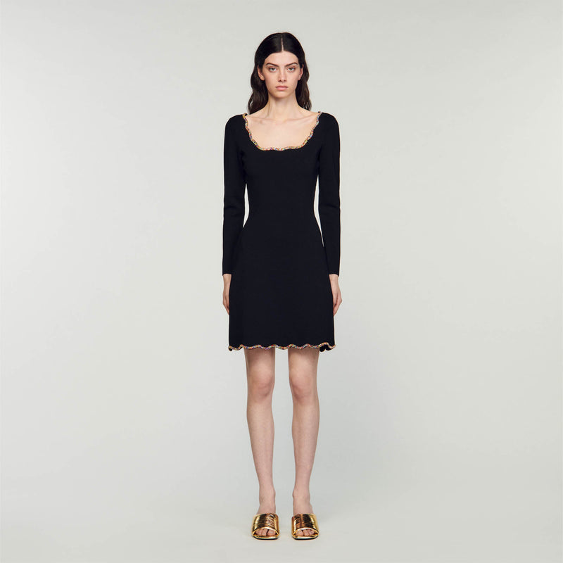 Sandro | Vestido corto de terciopelo para mujer.