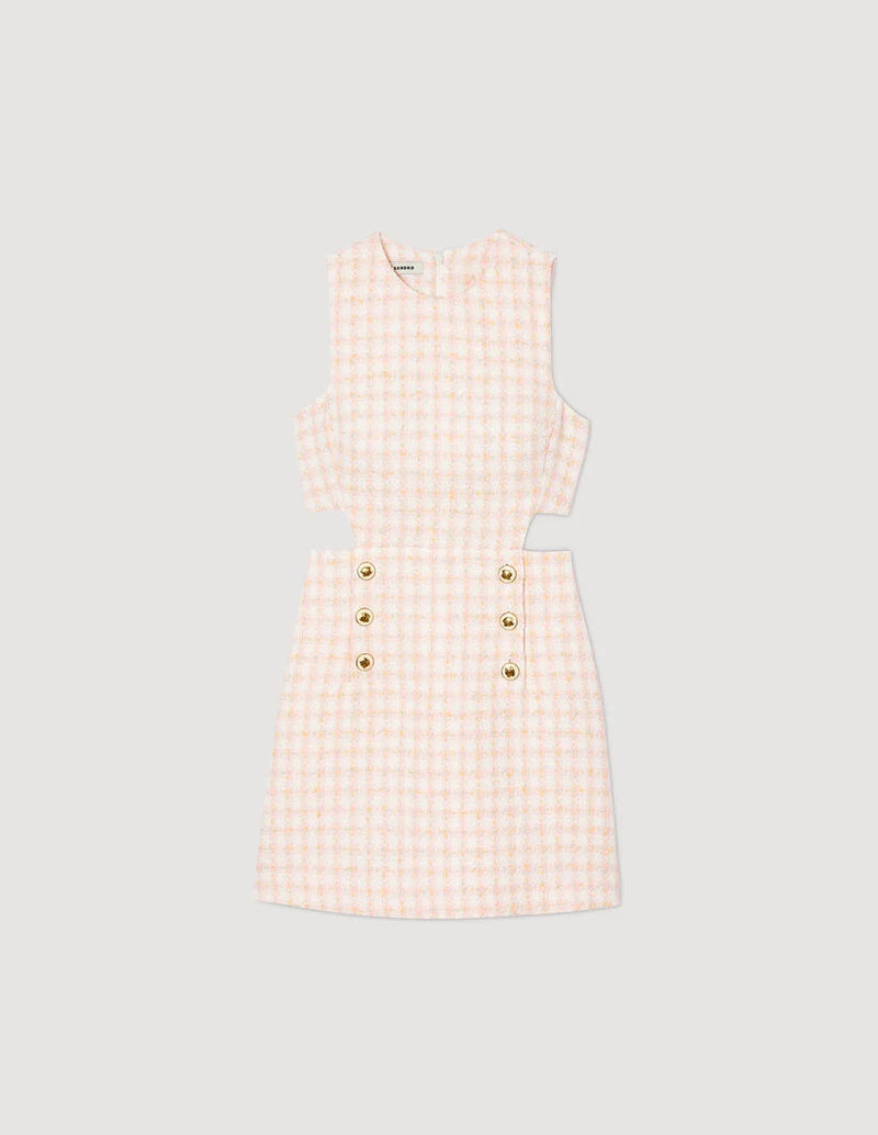 Vestido de sarga calada
