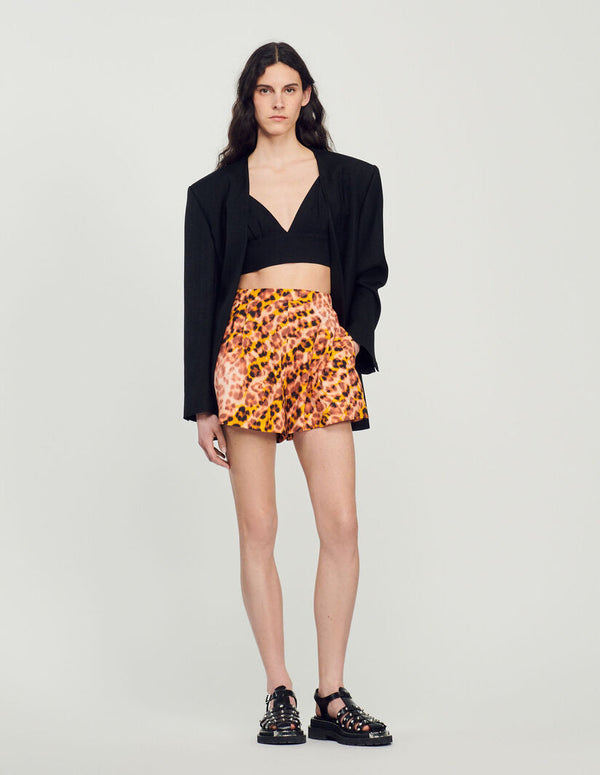 Sandro | Short de estampado de leopardo para mujer.