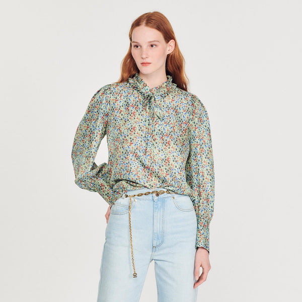 Sandro | Blusa fluida con estampado Fleur Liberty para mujer.