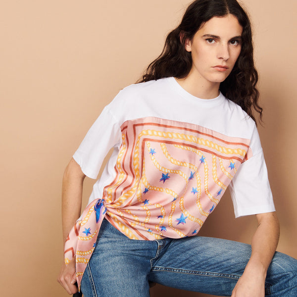 Sandro | Camiseta con inserto estampado para mujer.