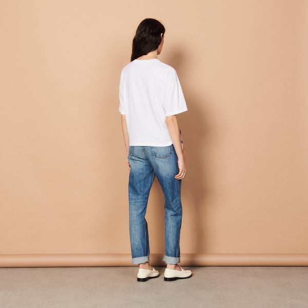 Camiseta con inserto estampado