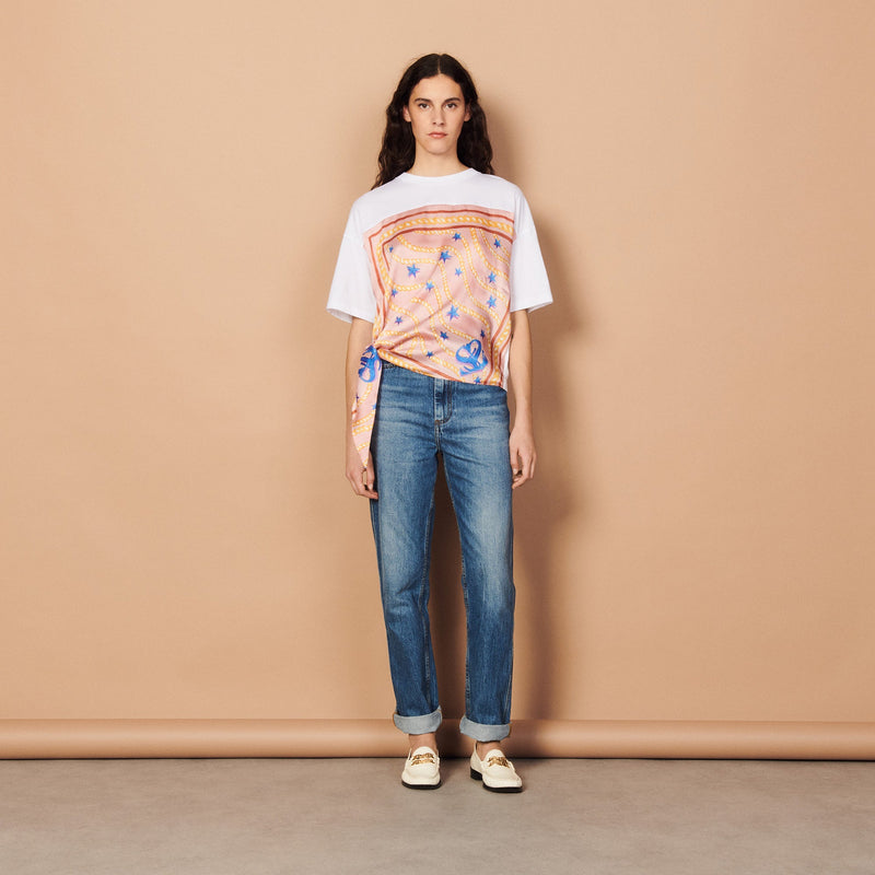 Camiseta con inserto estampado