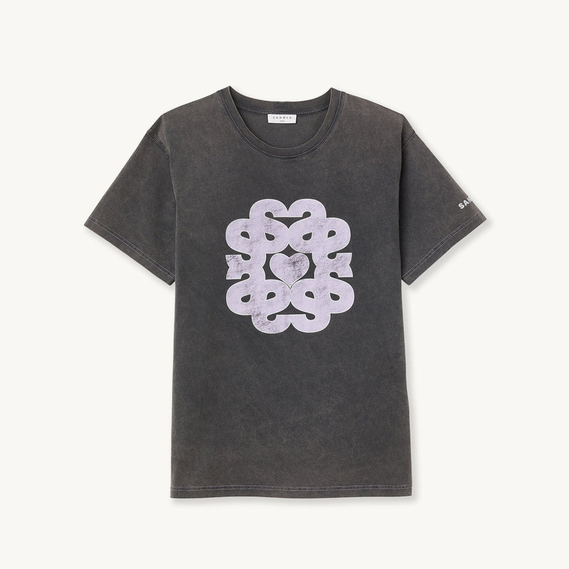Camiseta de algodón bio, motivo doble S