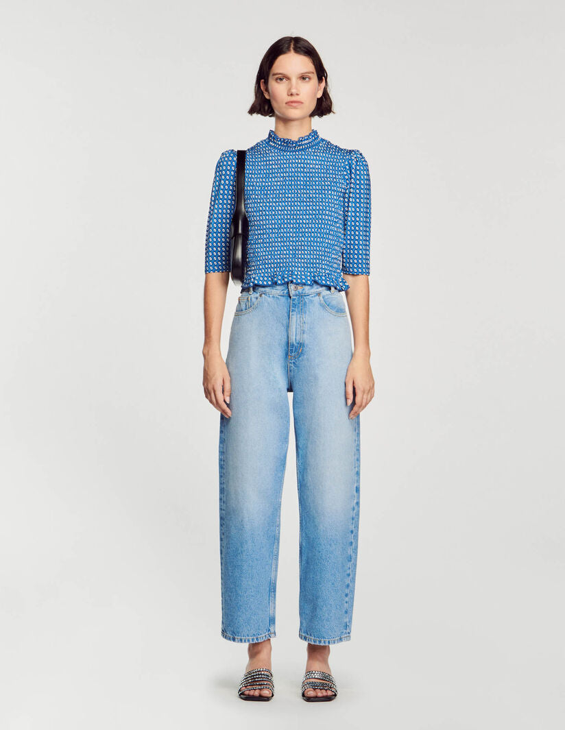 Sandro | Top de punto smock estampado para mujer. – The Style Rack