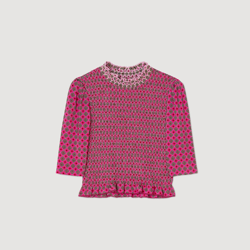 Camiseta fruncida estampada