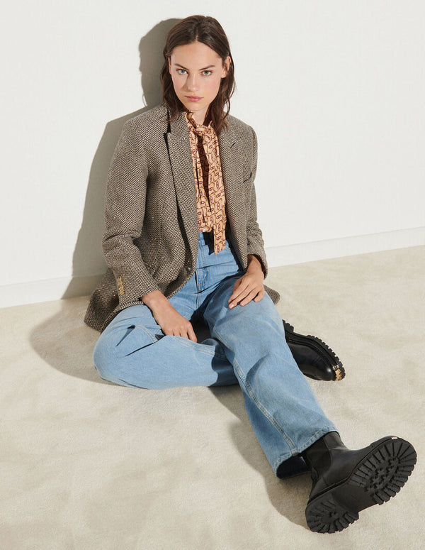 Blazer Paule Beige y Gris