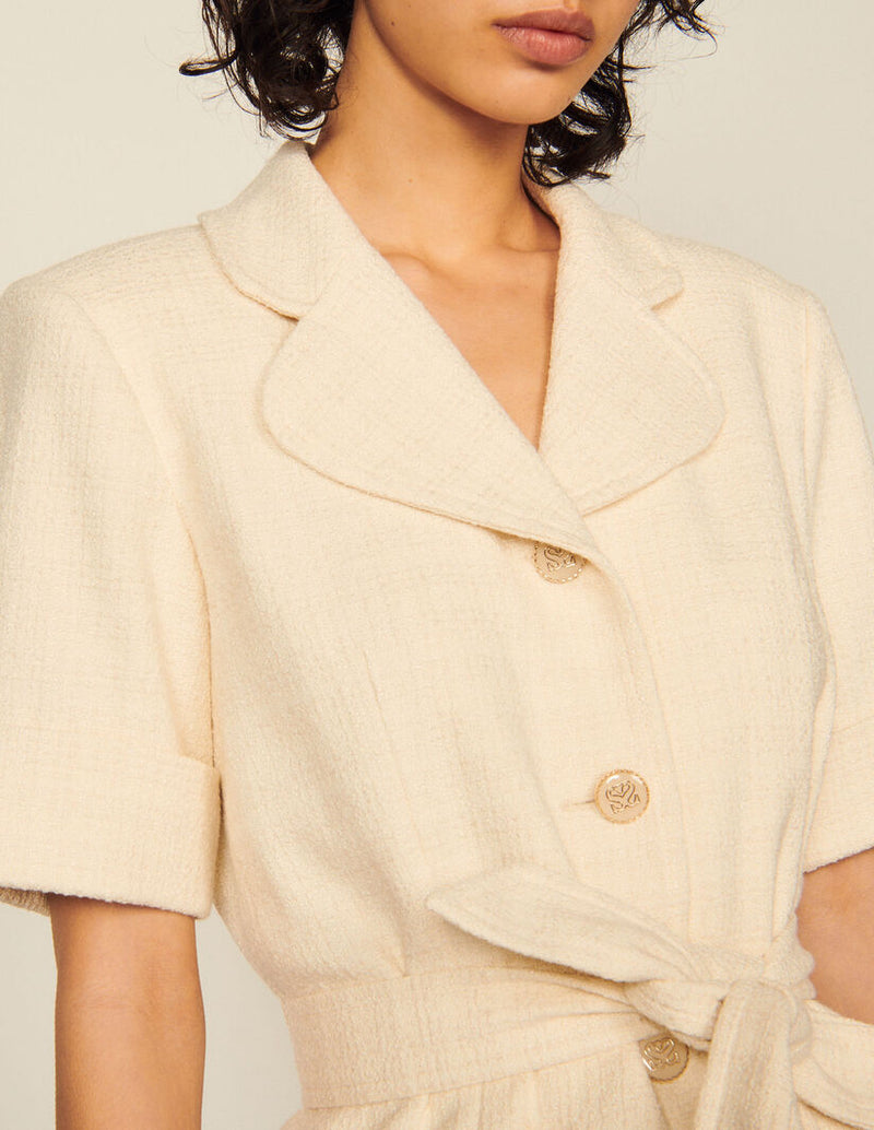 Chaqueta de tweed de manga corta