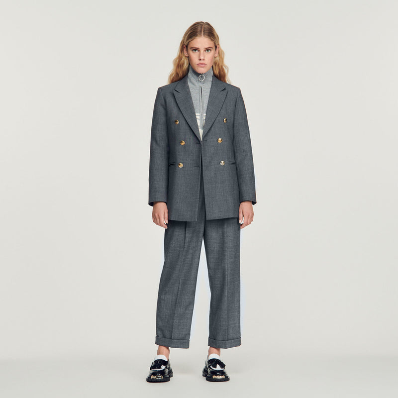 Chaqueta de sastre, botonadura cruzada