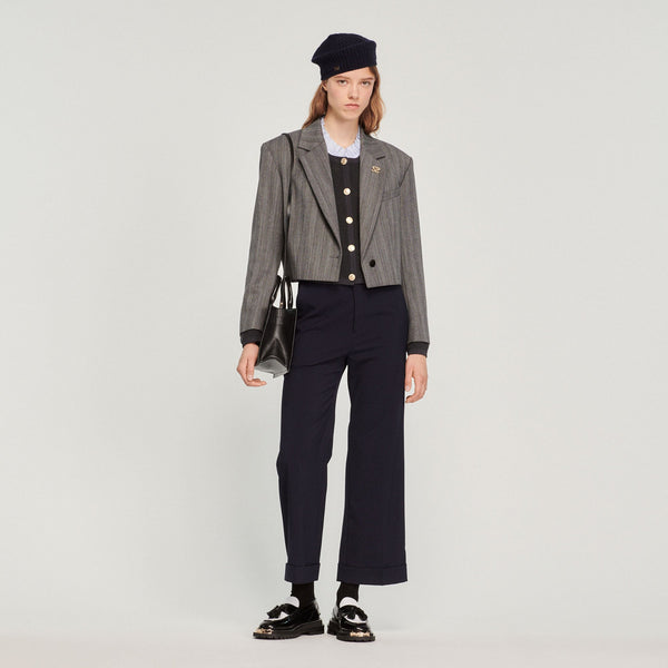 Sandro | Chaqueta corta de esmoquin para mujer.