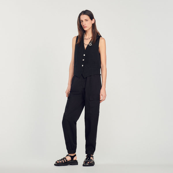 Sandro | Chaleco masculino con strass para mujer.
