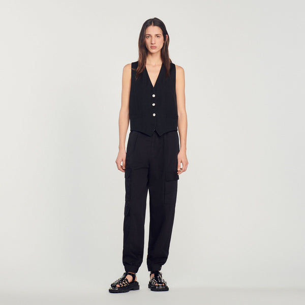 Sandro | Chaleco masculino con strass para mujer.