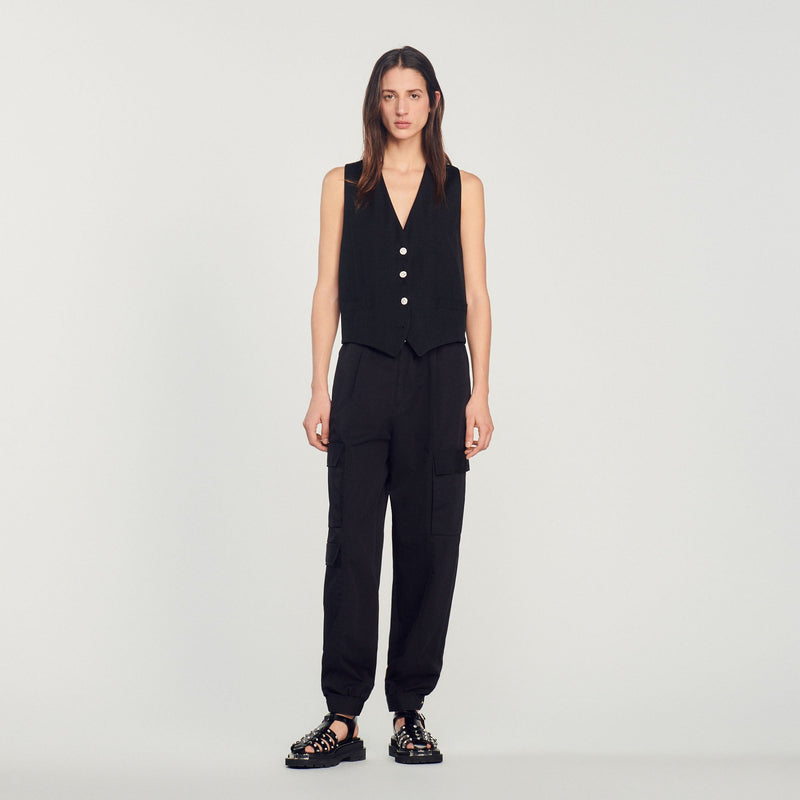 Sandro | Chaleco masculino con strass para mujer.