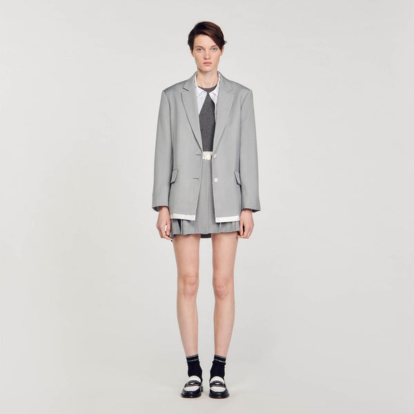 Chaqueta de traje con acabados satinados