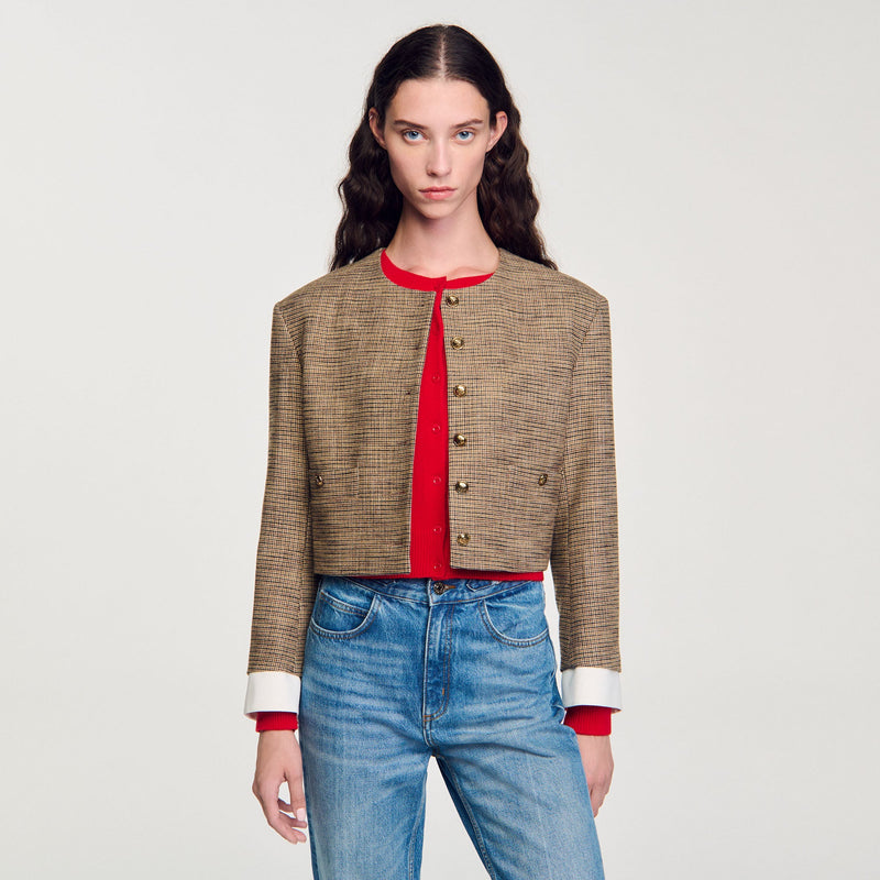 Chaqueta corta de pata de gallo