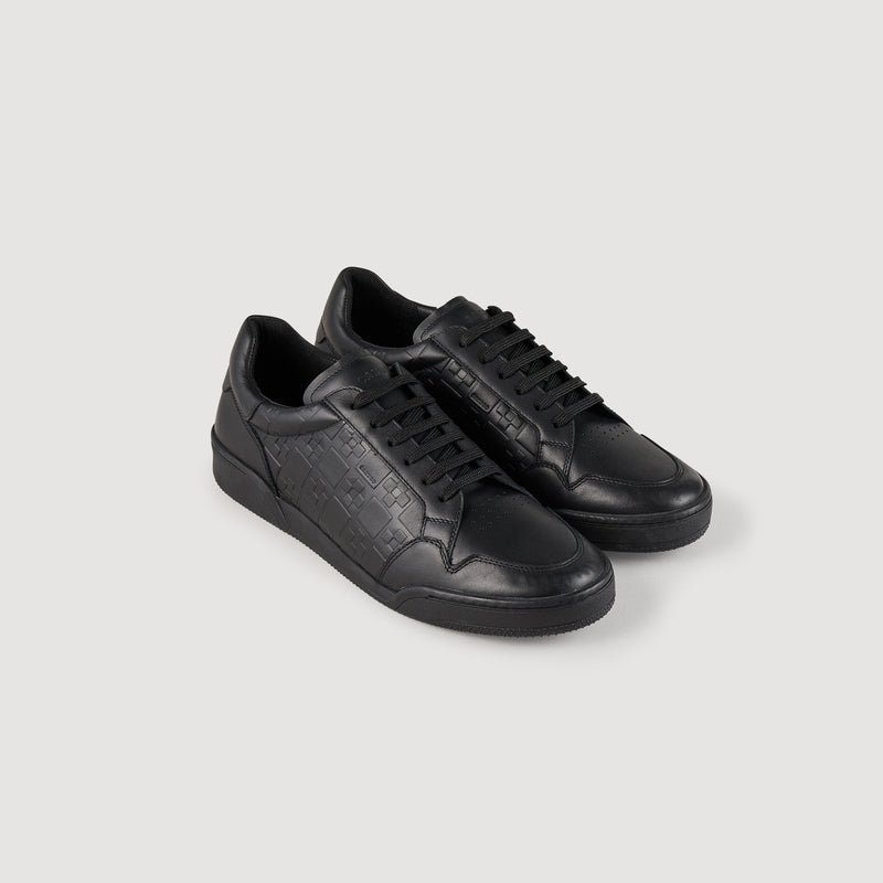 Sneakers de piel repujada square cross