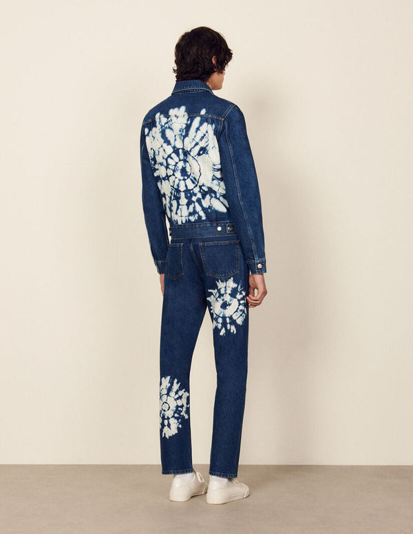 Chamarra De Mezclilla Trucker Tie Dye Azul Denim
