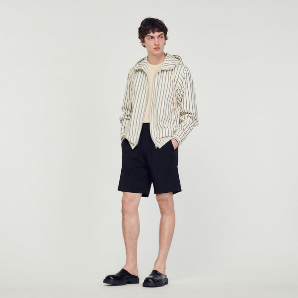 Sandro | Chaqueta de rayas con gorro para hombre.