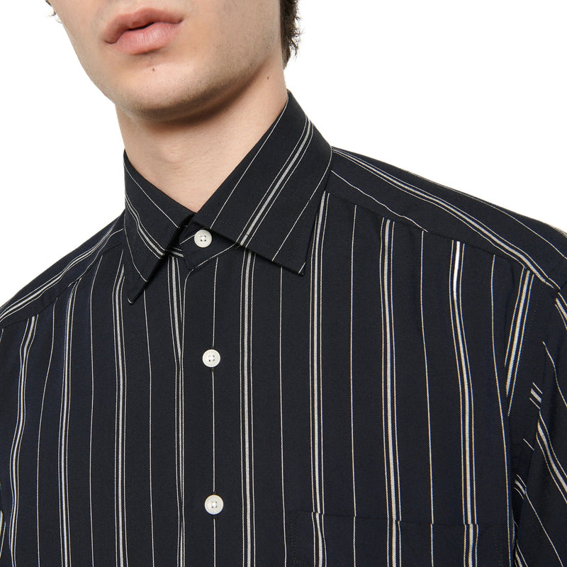 Camisa Oversized Stripes Marino