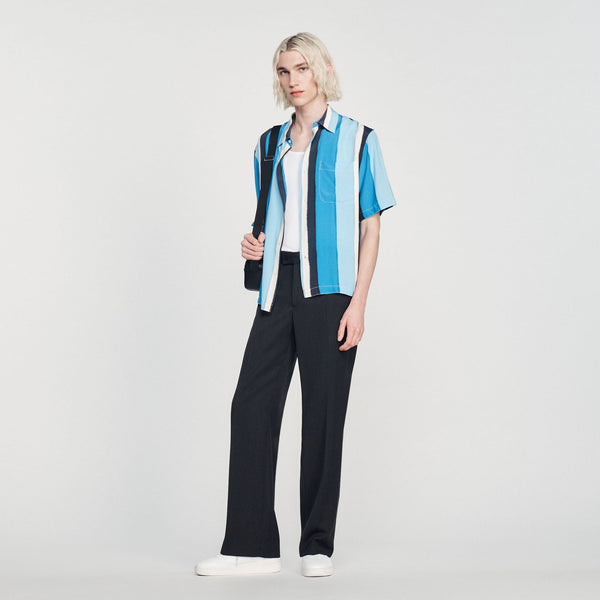Sandro | Camisa Manga Corta con Rayas Estampadas para hombre.