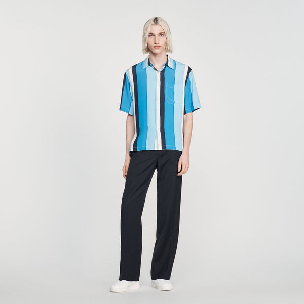 Sandro | Camisa Manga Corta con Rayas Estampadas para hombre.
