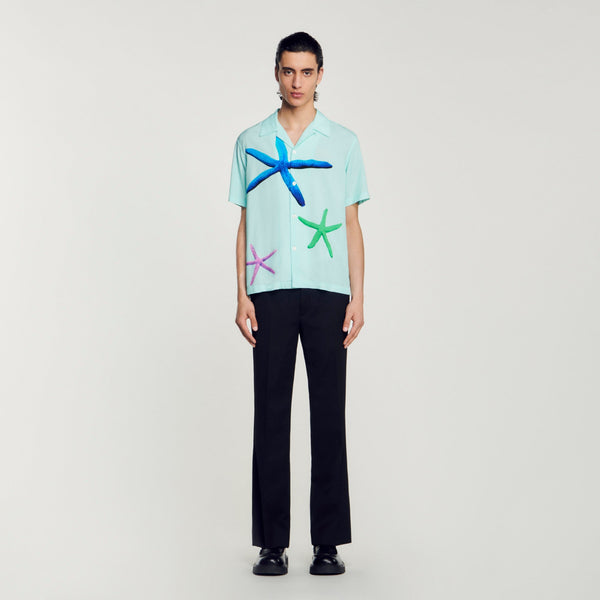 Sandro | Camisa con estampado de estrellas de mar para hombre.