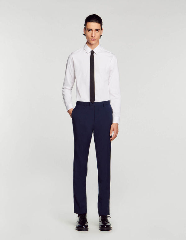 Sandro | Pantalón de traje de lana virgen para hombre.