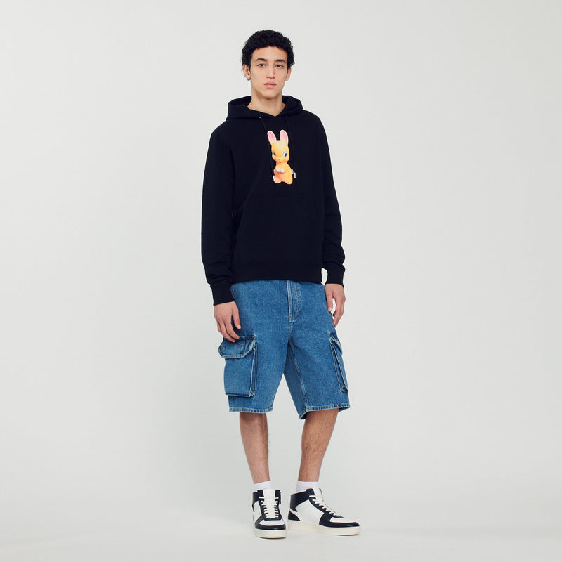 Sandro | Sudadera con capucha, estampado conejo para hombre. 