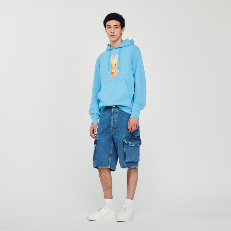 Sandro | Sudadera con capucha, estampado conejo para hombre. 