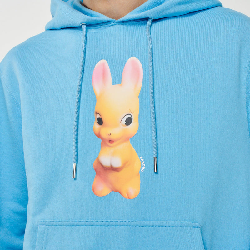 Sandro | Sudadera con capucha, estampado conejo para hombre. 