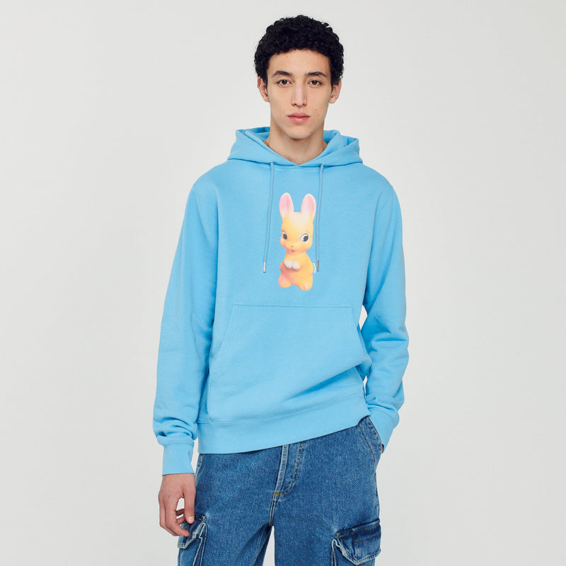 Sudadera con capucha, estampado conejo