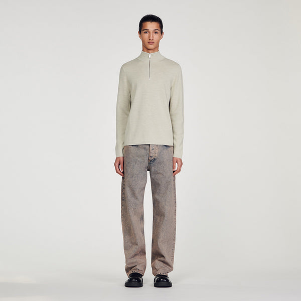 Sandro | Jersey de lana con cuello con cremallera para hombre.