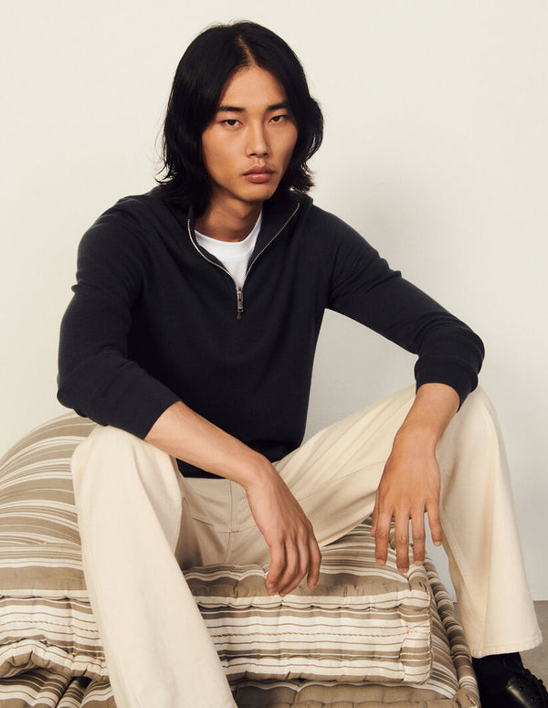 Sweater Zip Gris