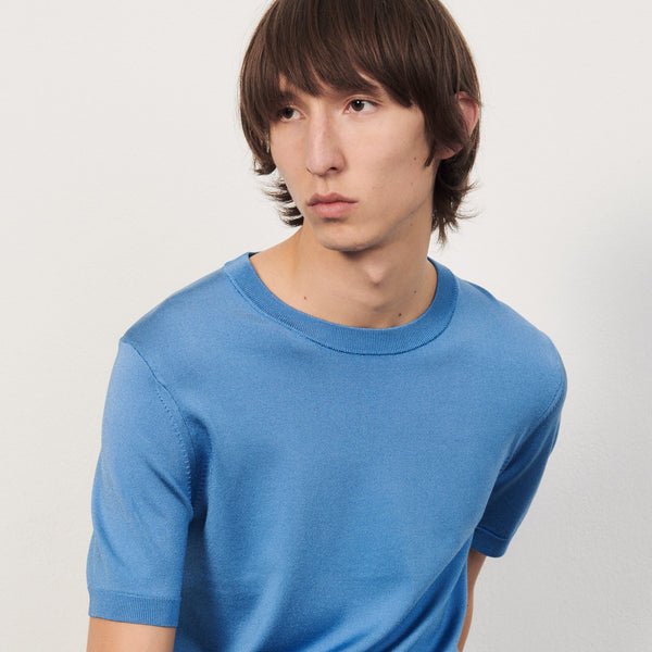 Camiseta De Punto Pablo Tee Azul Celeste