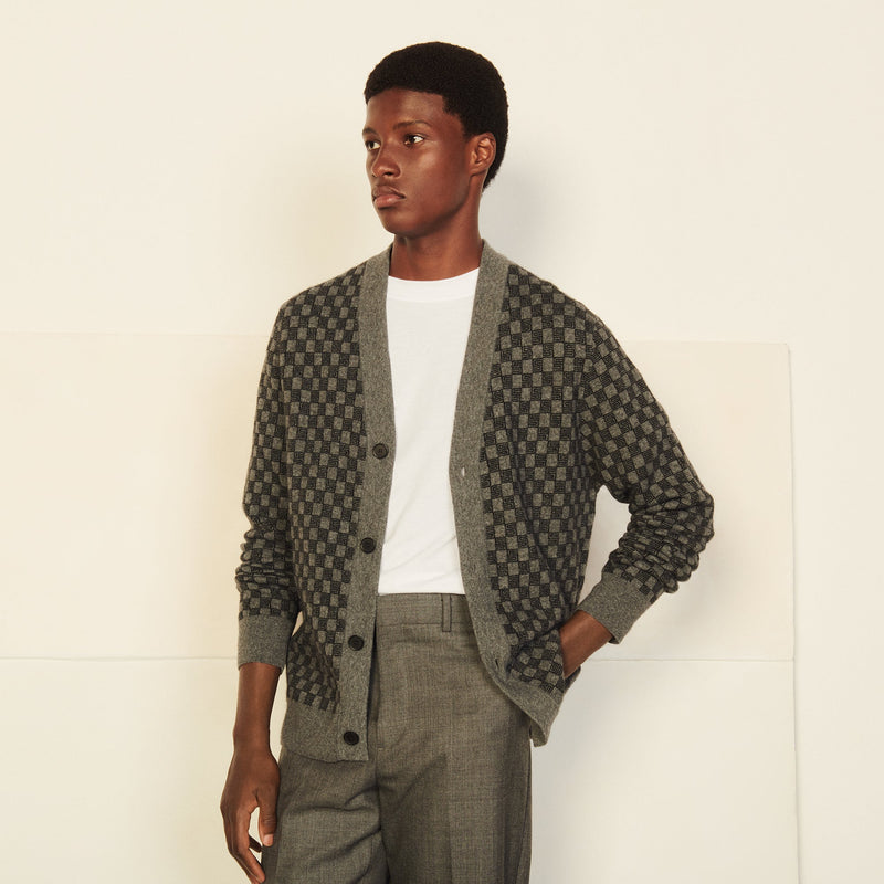 Cardigan Check Gris