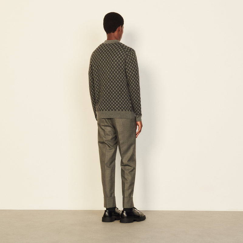 Cardigan Check Gris