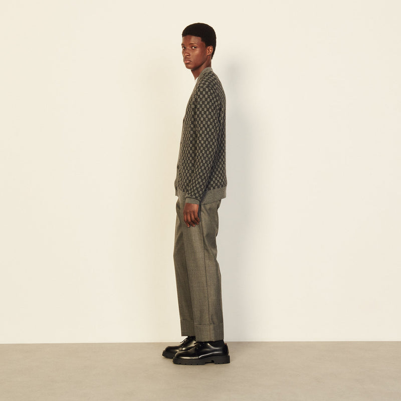 Cardigan Check Gris