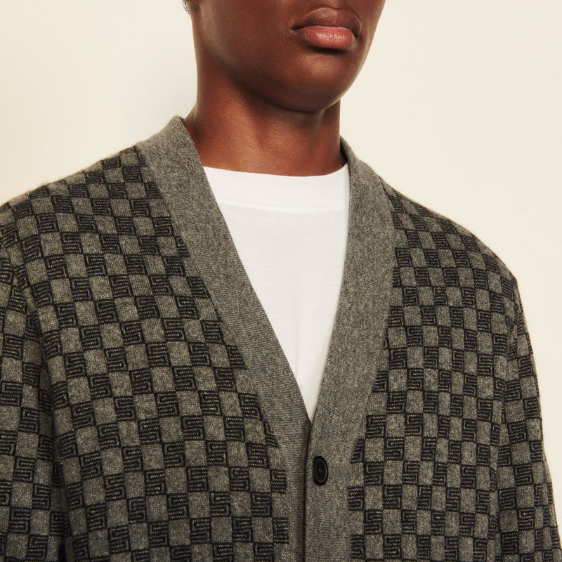 Cardigan Check Gris