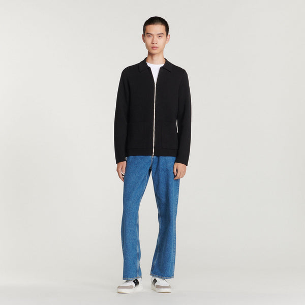Sandro | Cárdigan de cuello estilo polo para hombre.