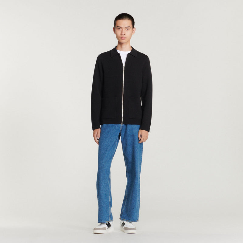 Sandro | Cárdigan de cuello estilo polo para hombre.