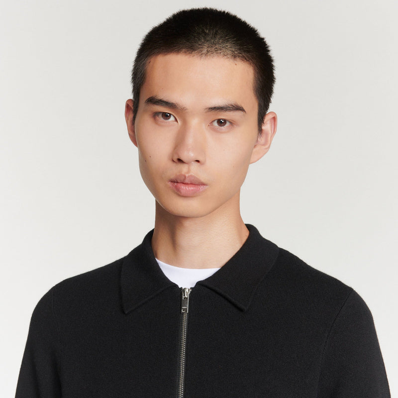 Sandro | Cárdigan de cuello estilo polo para hombre.