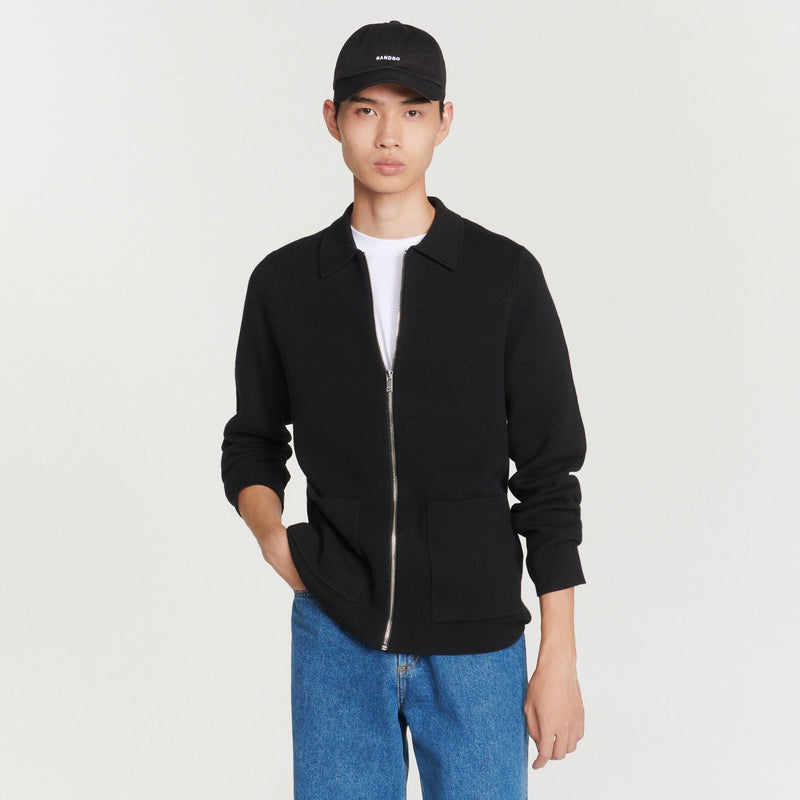 Sandro | Cárdigan de cuello estilo polo para hombre.
