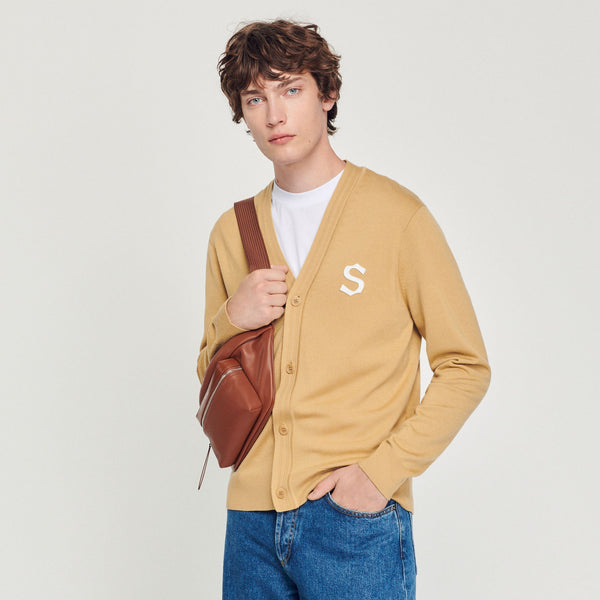 Sandro | Cárdigan de lana con parche S para hombre.
