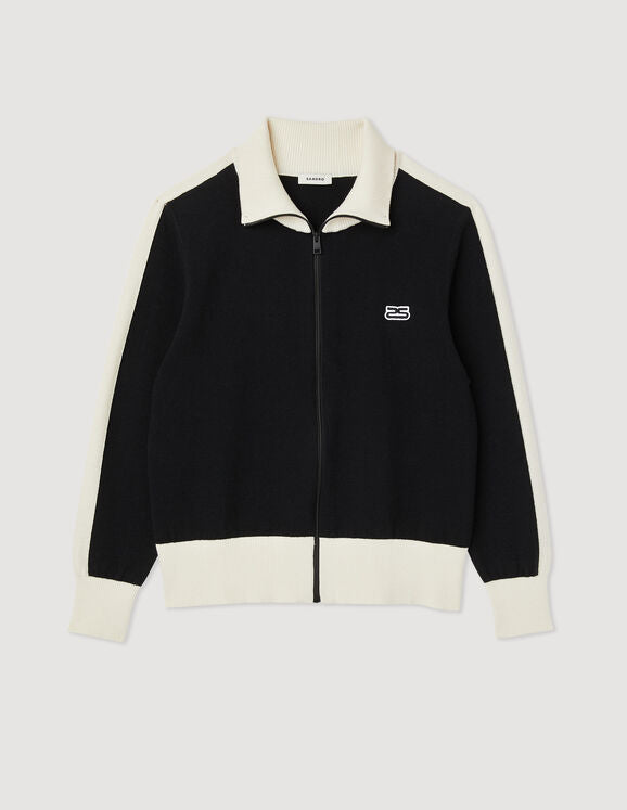 Sandro | Cárdigan bicolor con cremallera para mujer.