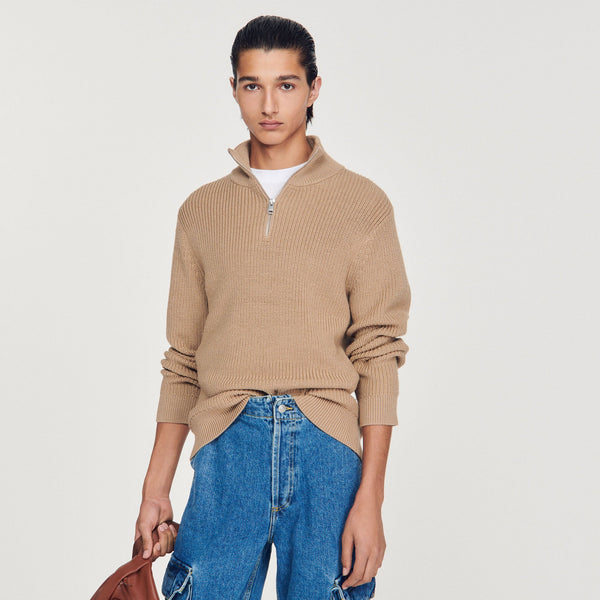 Sandro | Jersey de cuello con cremallera para hombre.
