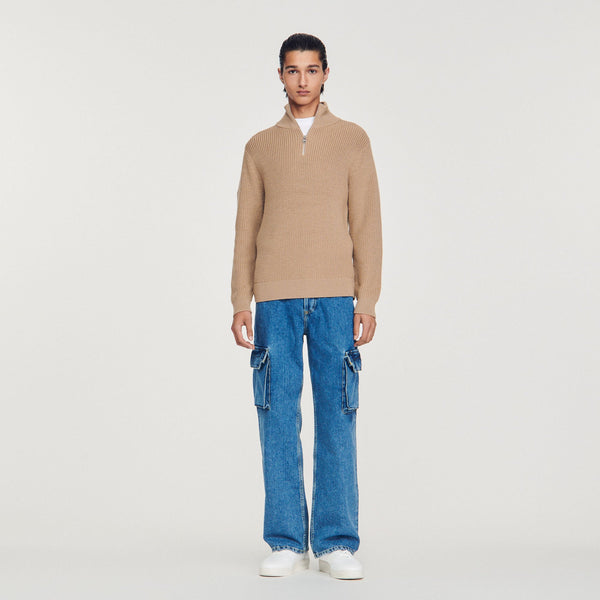 Sandro | Jersey de cuello con cremallera para hombre.