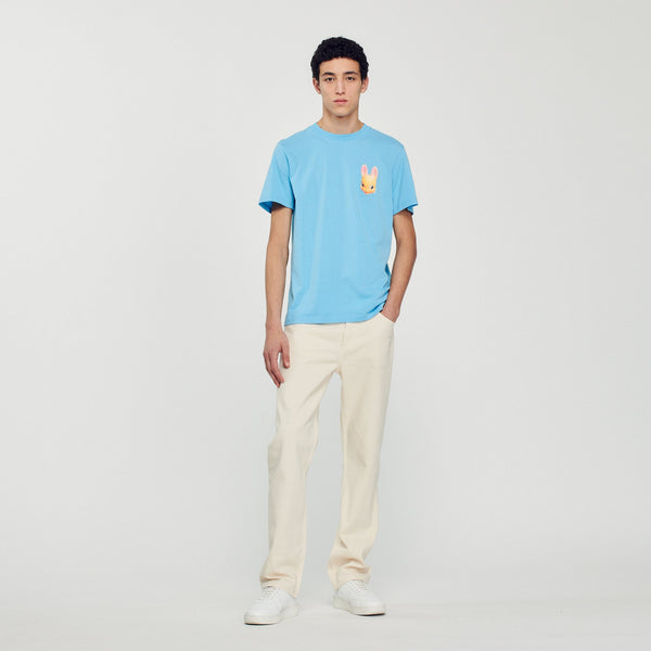 Sandro | Camiseta con estampado de conejo para hombre.